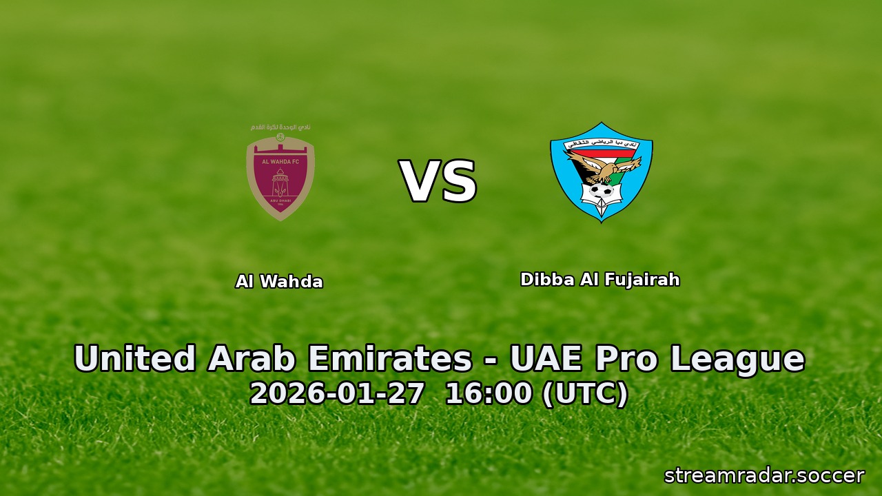 Al Wahda vs Dibba Al Fujairah