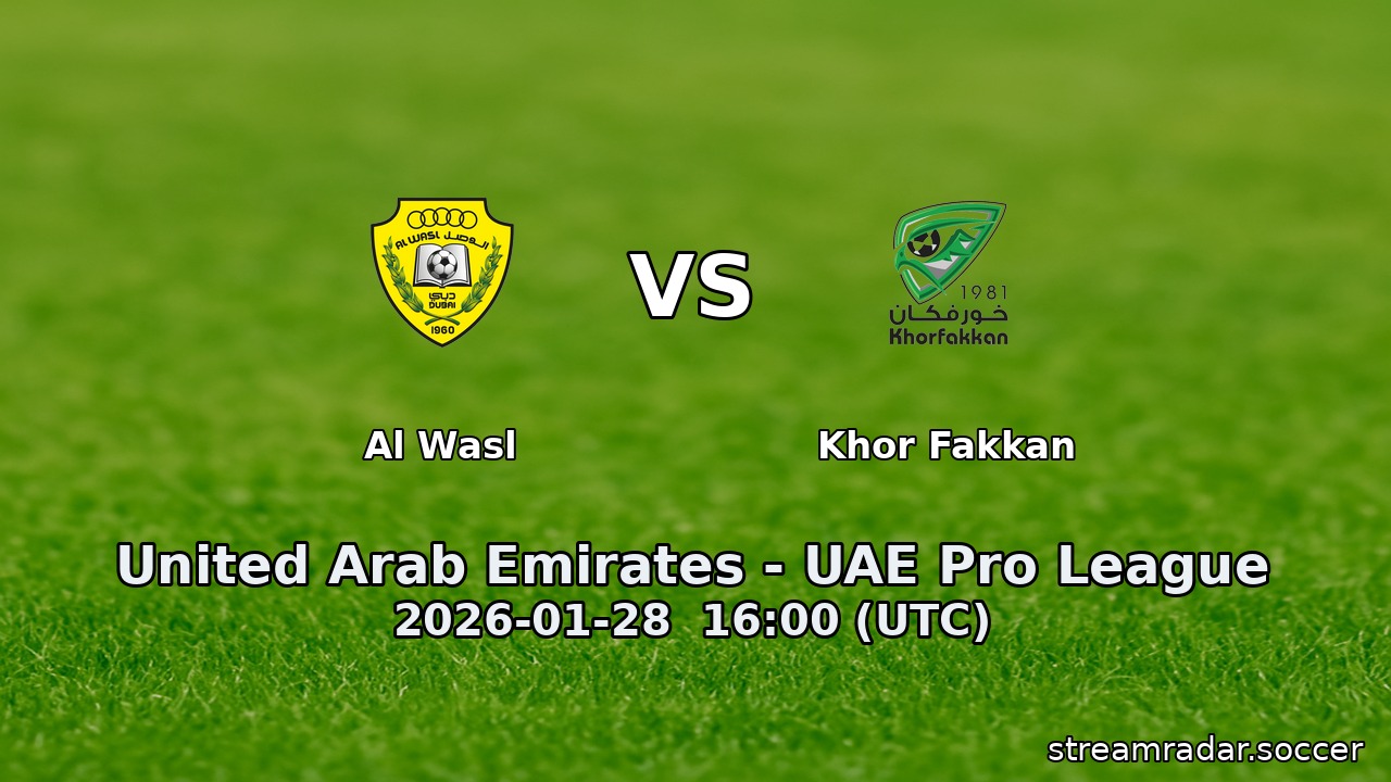 Al Wasl vs Khor Fakkan