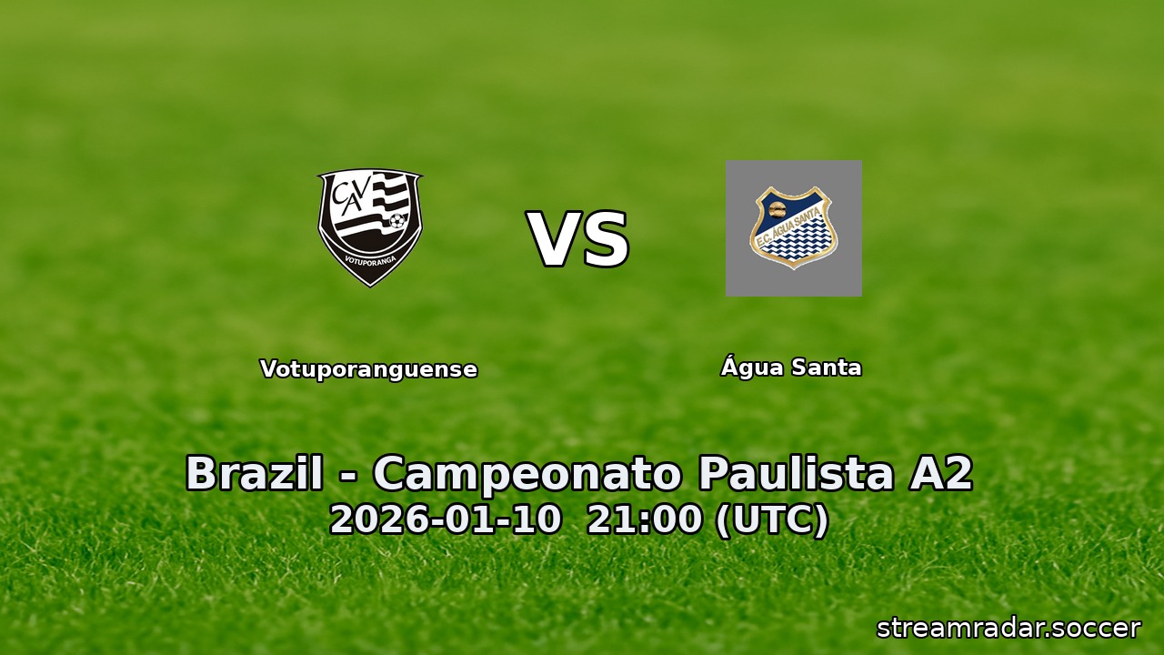 Votuporanguense vs Água Santa
