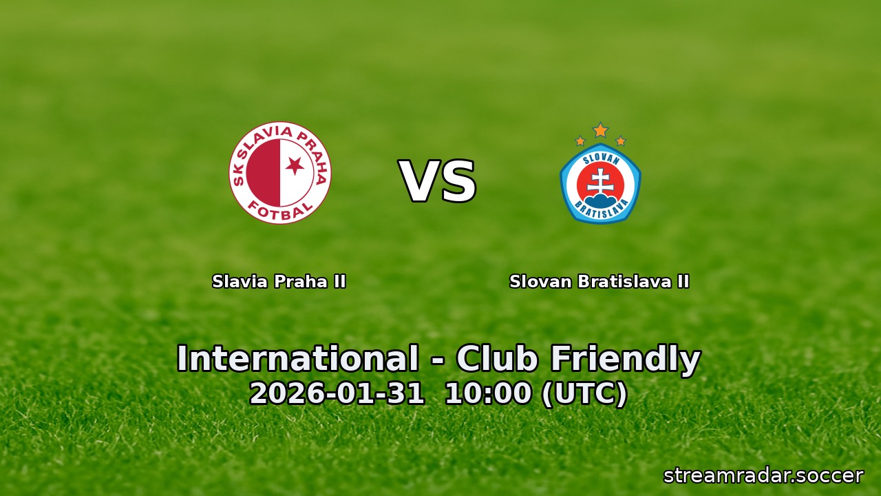 Slavia Praha II vs Slovan Bratislava II