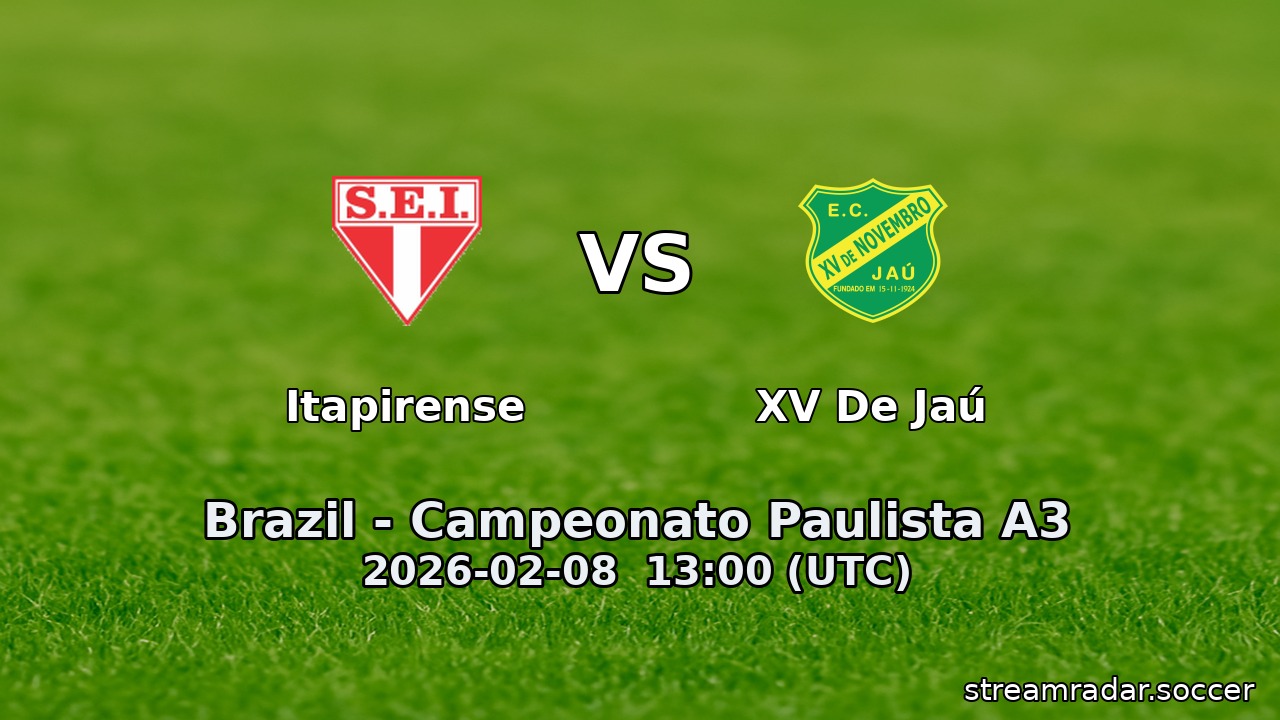 Itapirense vs XV De Jaú