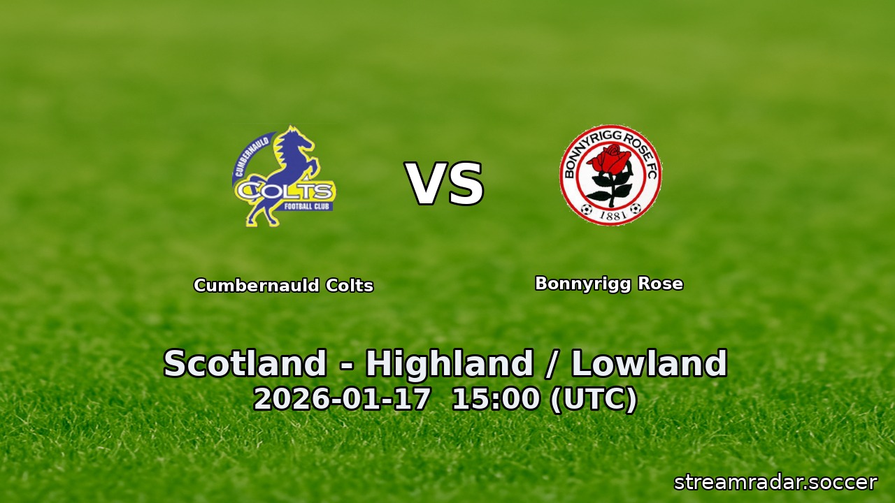 Cumbernauld Colts vs Bonnyrigg Rose