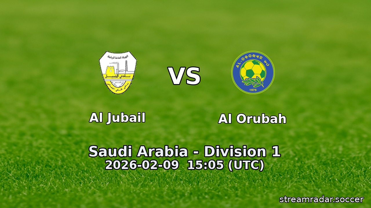 Al Jubail vs Al Orubah