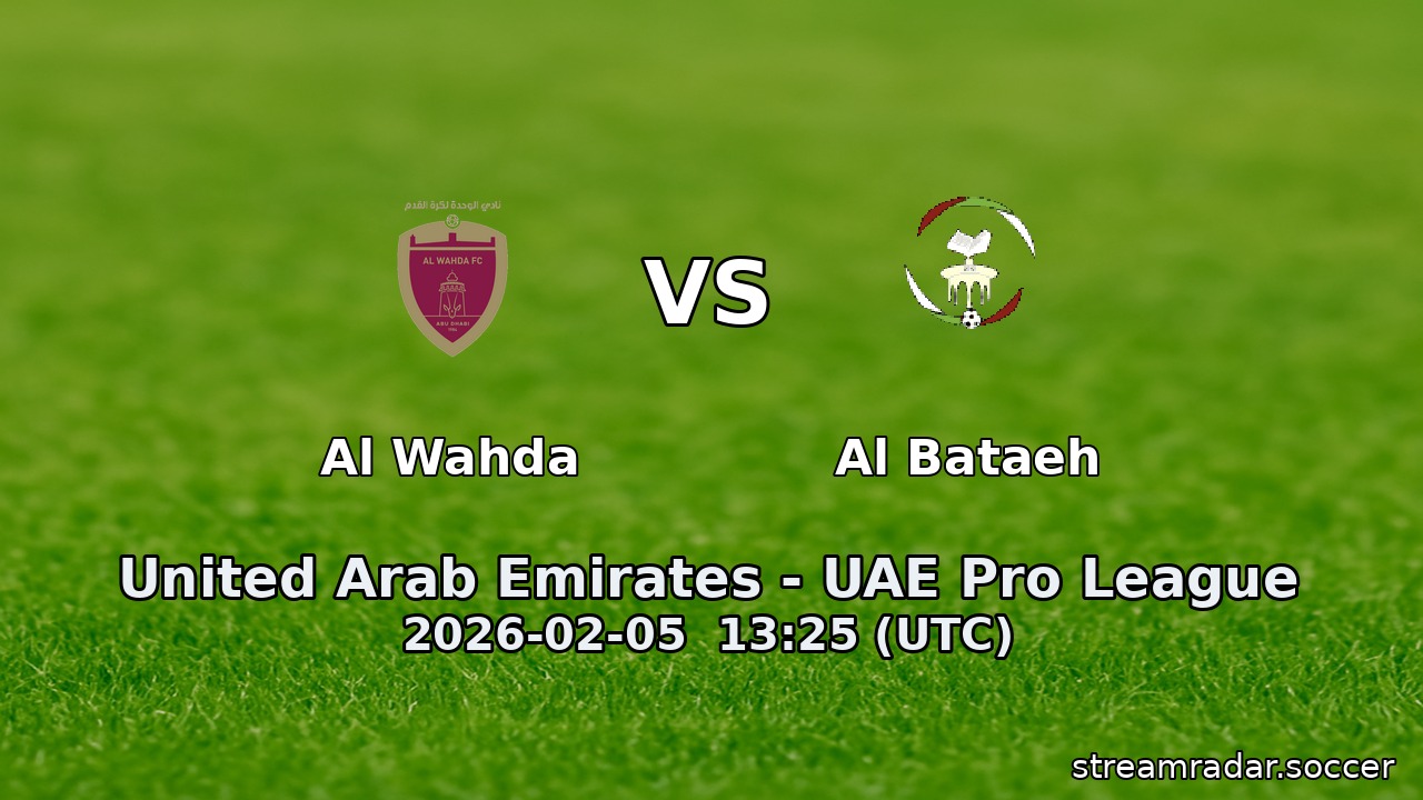 Al Wahda vs Al Bataeh