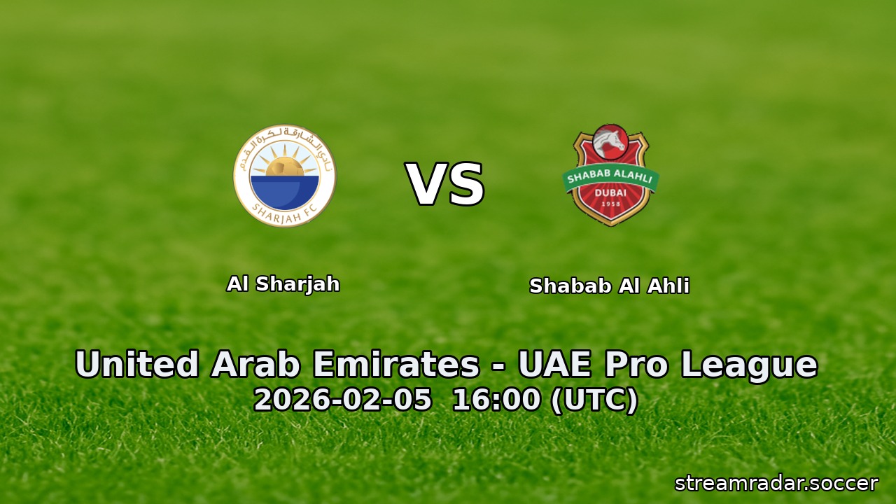 Al Sharjah vs Shabab Al Ahli