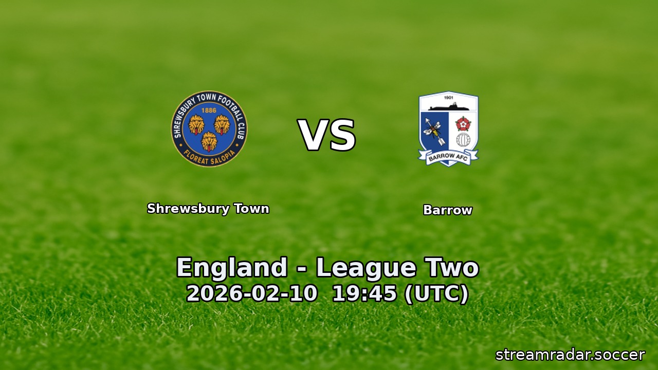 Shrewsbury Town vs Barrow