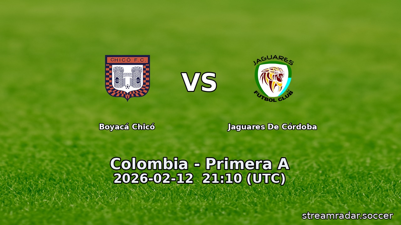 Boyacá Chicó vs Jaguares De Córdoba