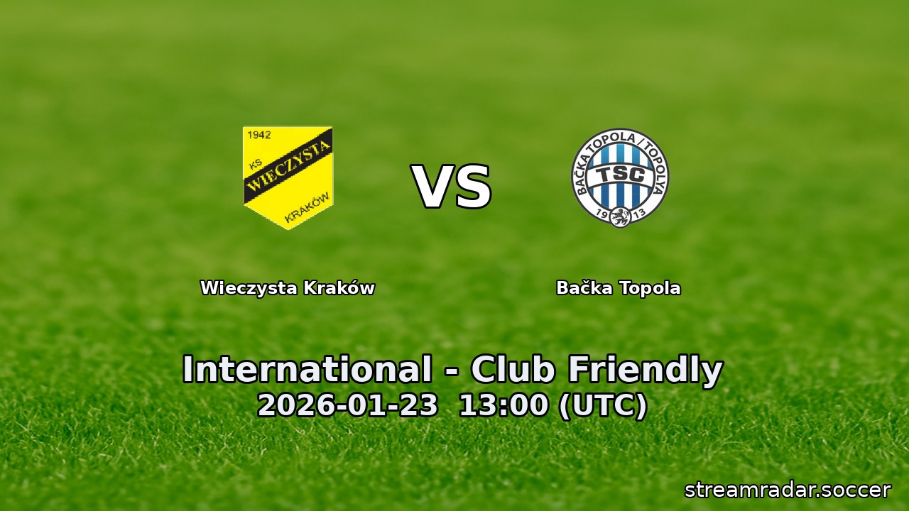 Wieczysta Kraków vs Bačka Topola