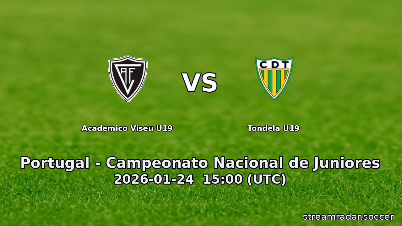 Academico Viseu U19 vs Tondela U19