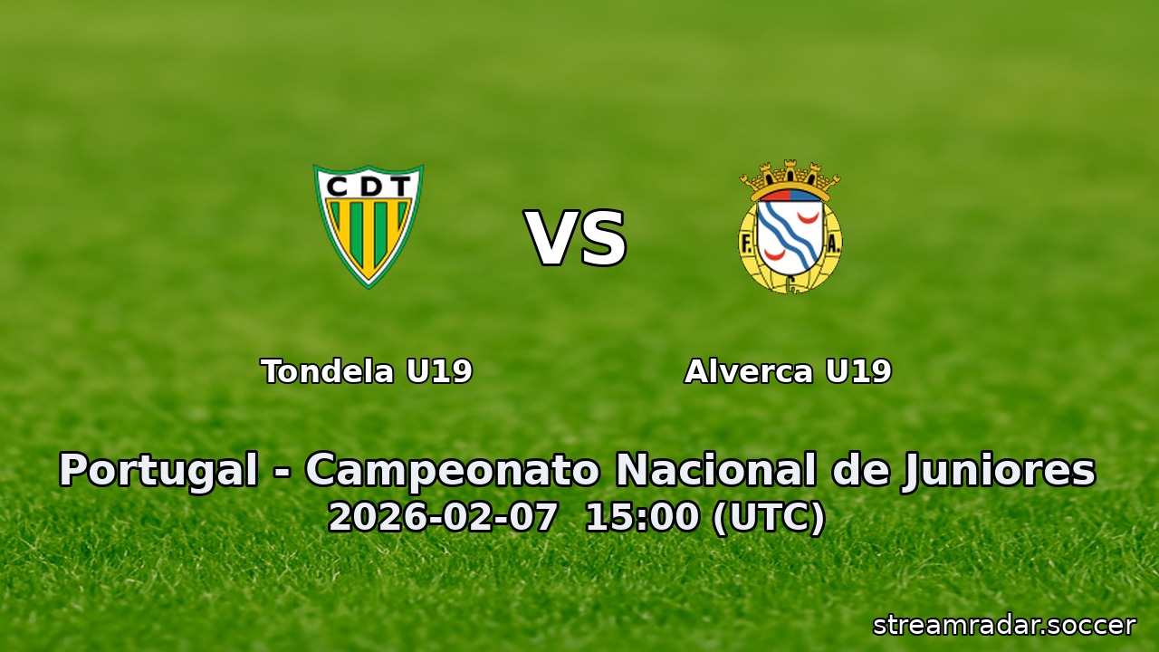 Tondela U19 vs Alverca U19