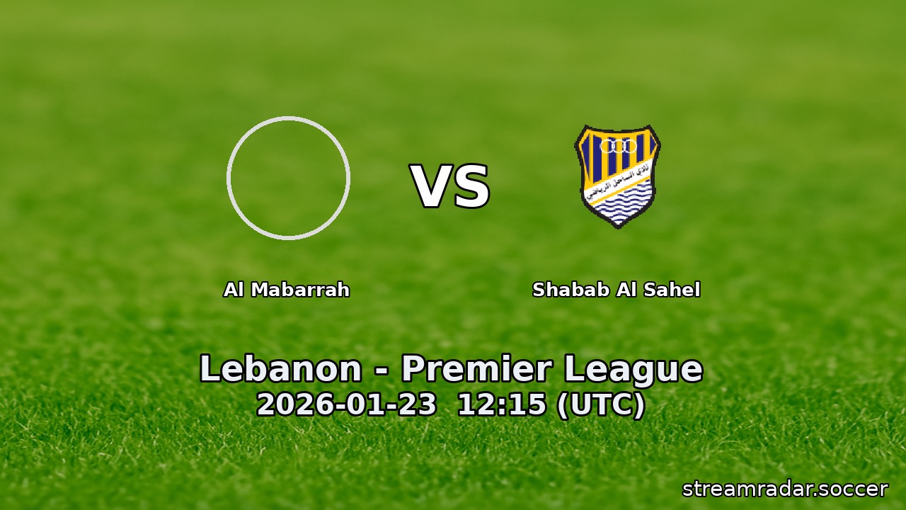 Al Mabarrah vs Shabab Al Sahel