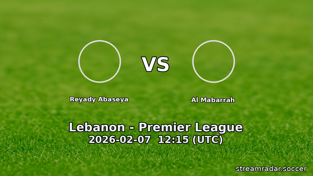 Reyady Abaseya vs Al Mabarrah