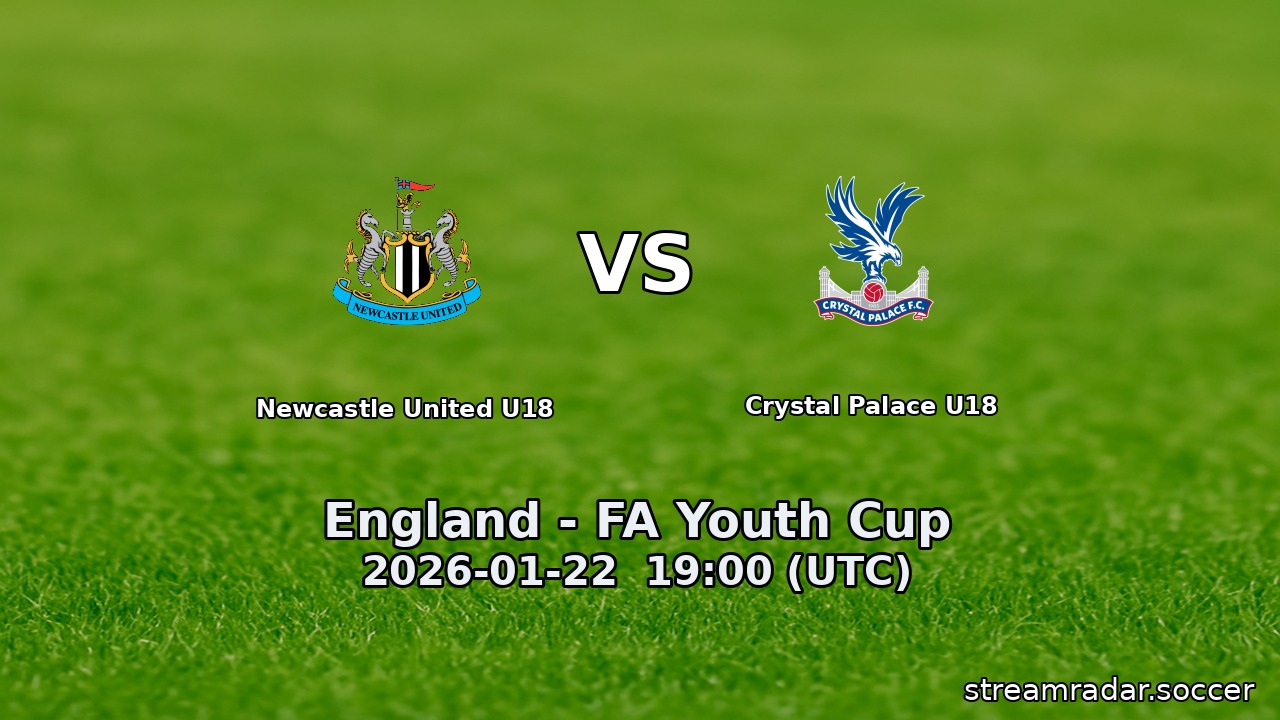 Newcastle United U18 vs Crystal Palace U18