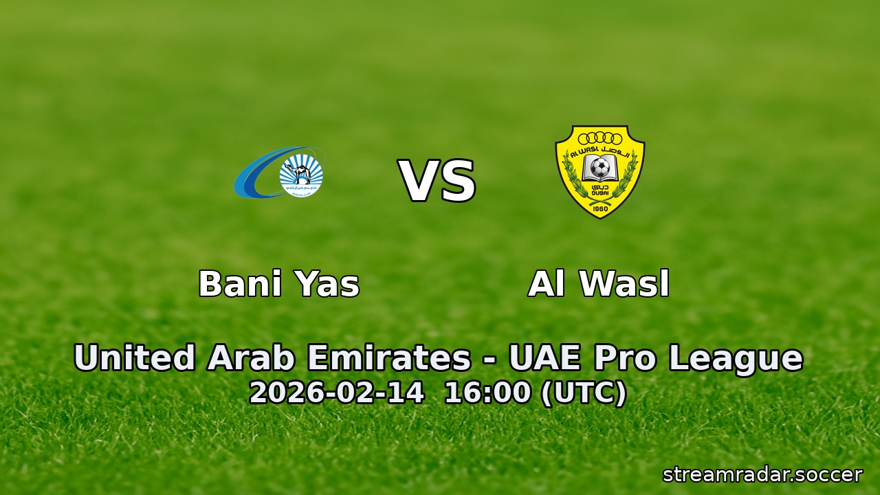 Bani Yas vs Al Wasl