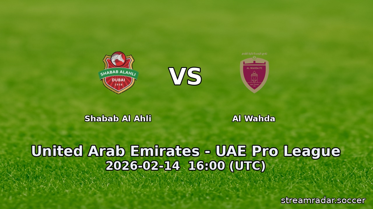 Shabab Al Ahli vs Al Wahda