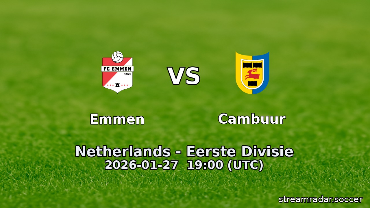 Emmen vs Cambuur