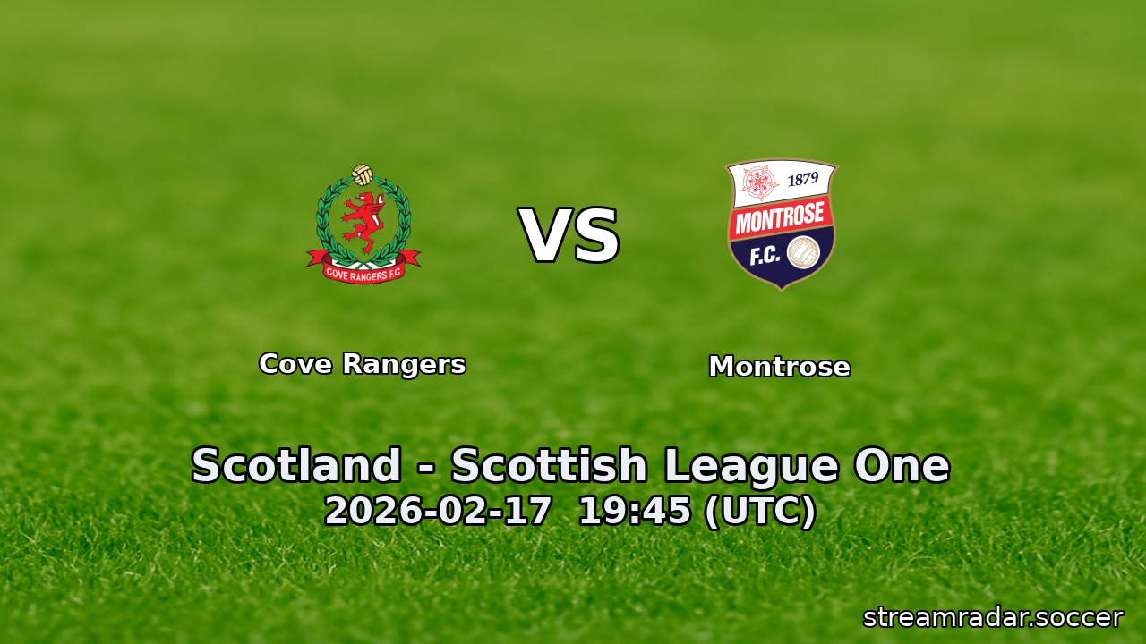 Cove Rangers vs Montrose