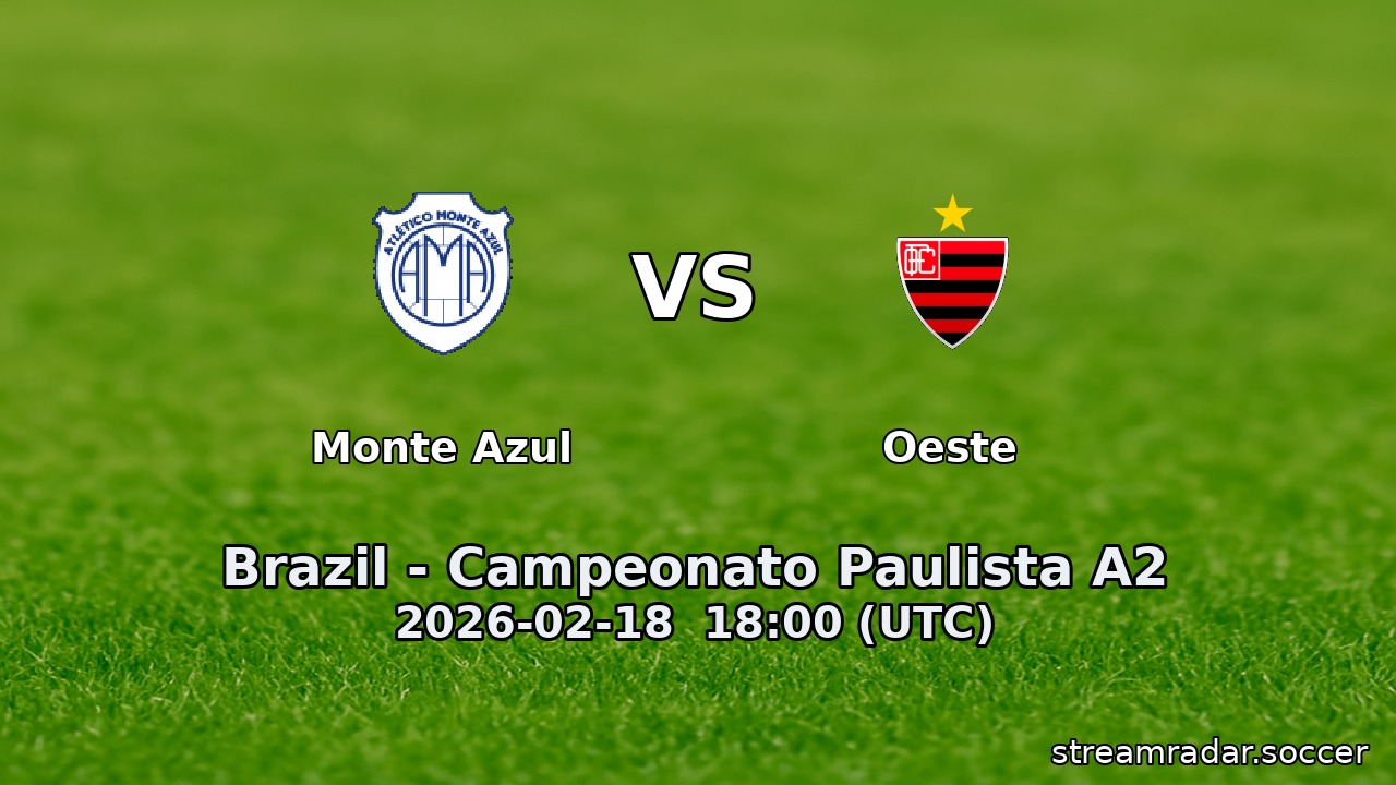 Monte Azul vs Oeste