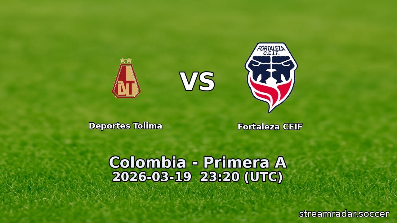 Deportes Tolima vs Fortaleza CEIF