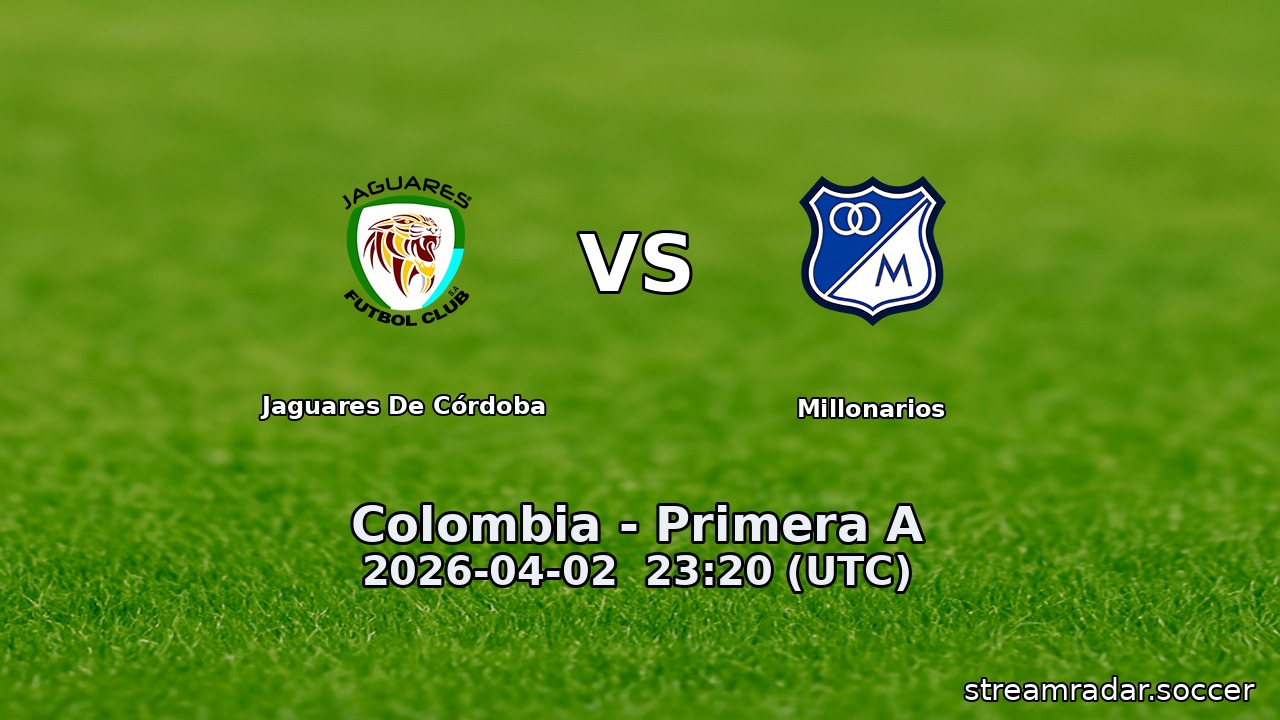 Jaguares De Córdoba vs Millonarios