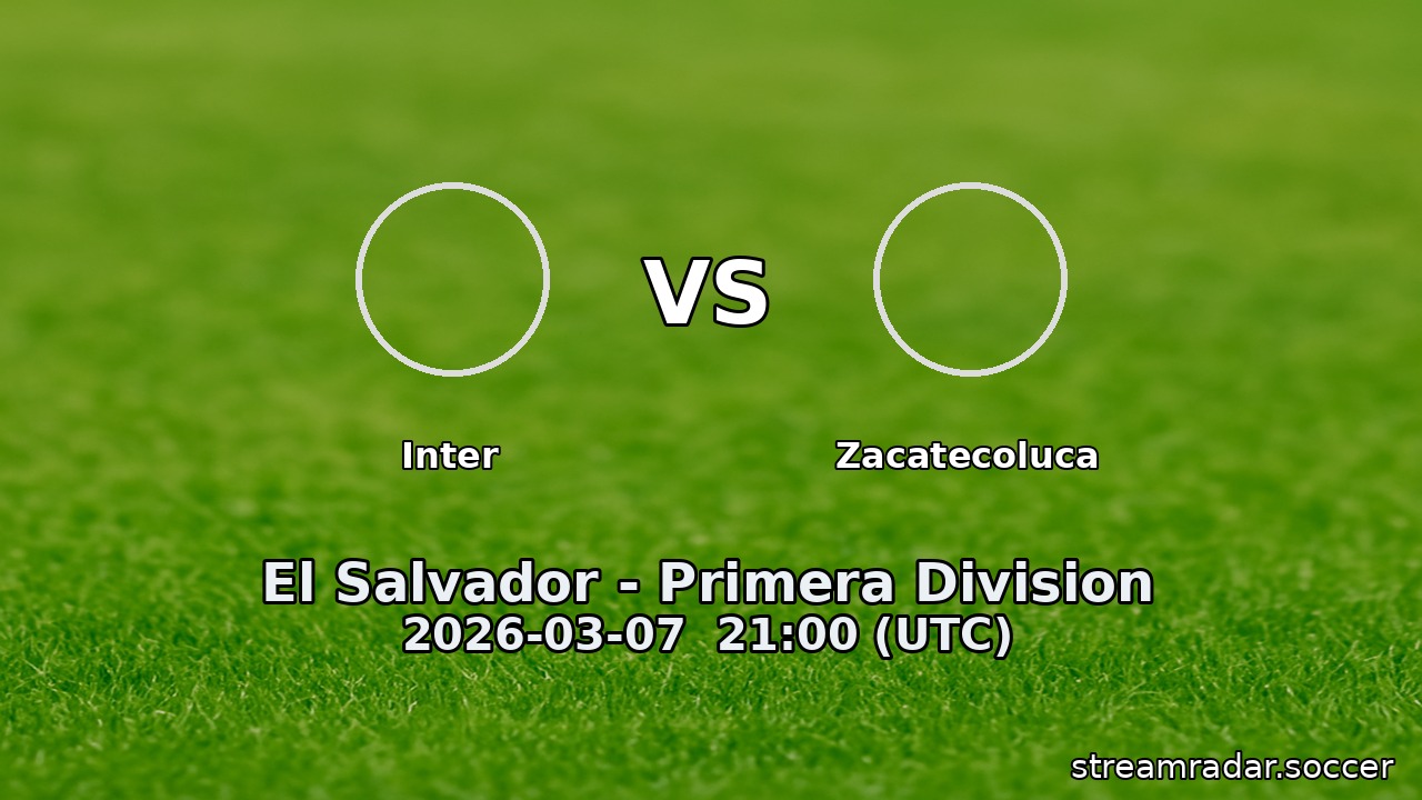 Inter vs Zacatecoluca