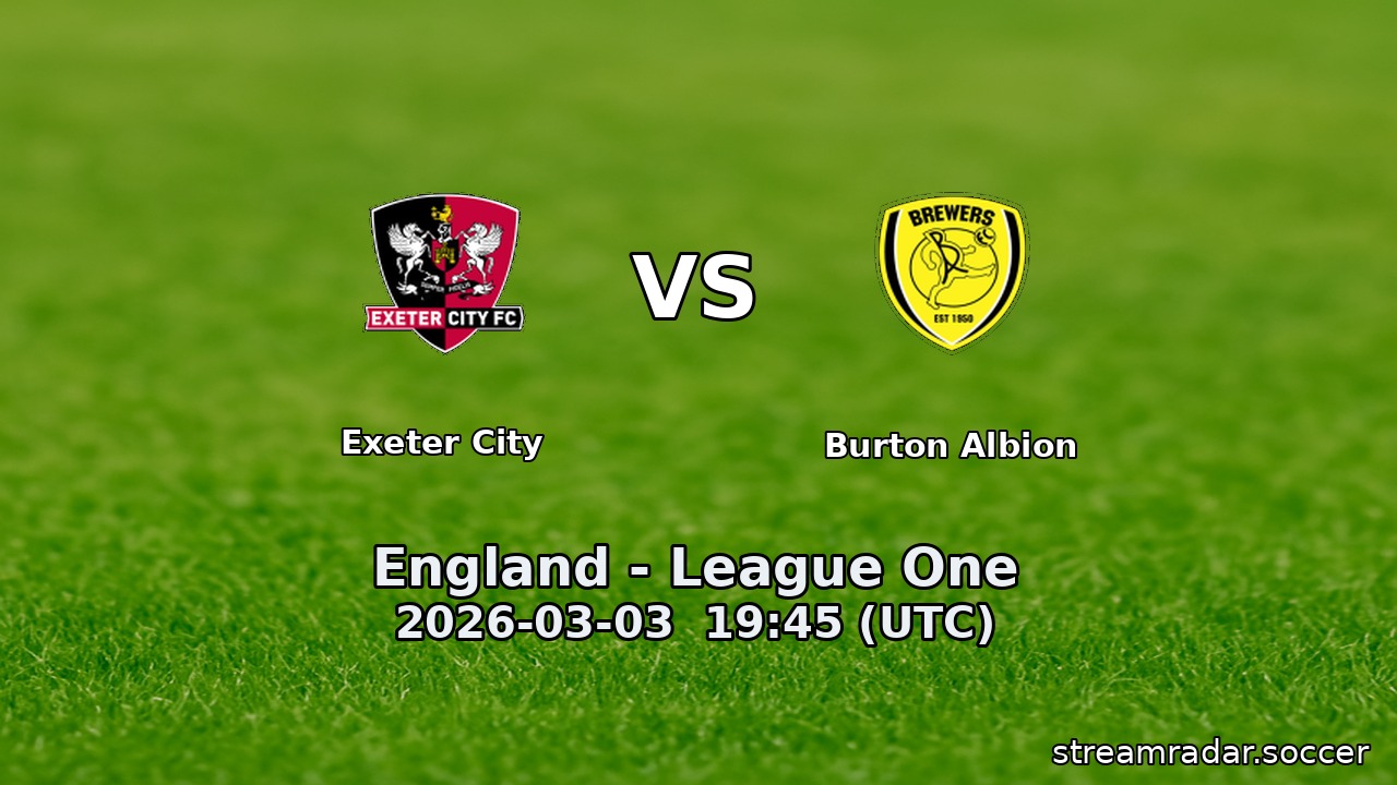 Exeter City vs Burton Albion
