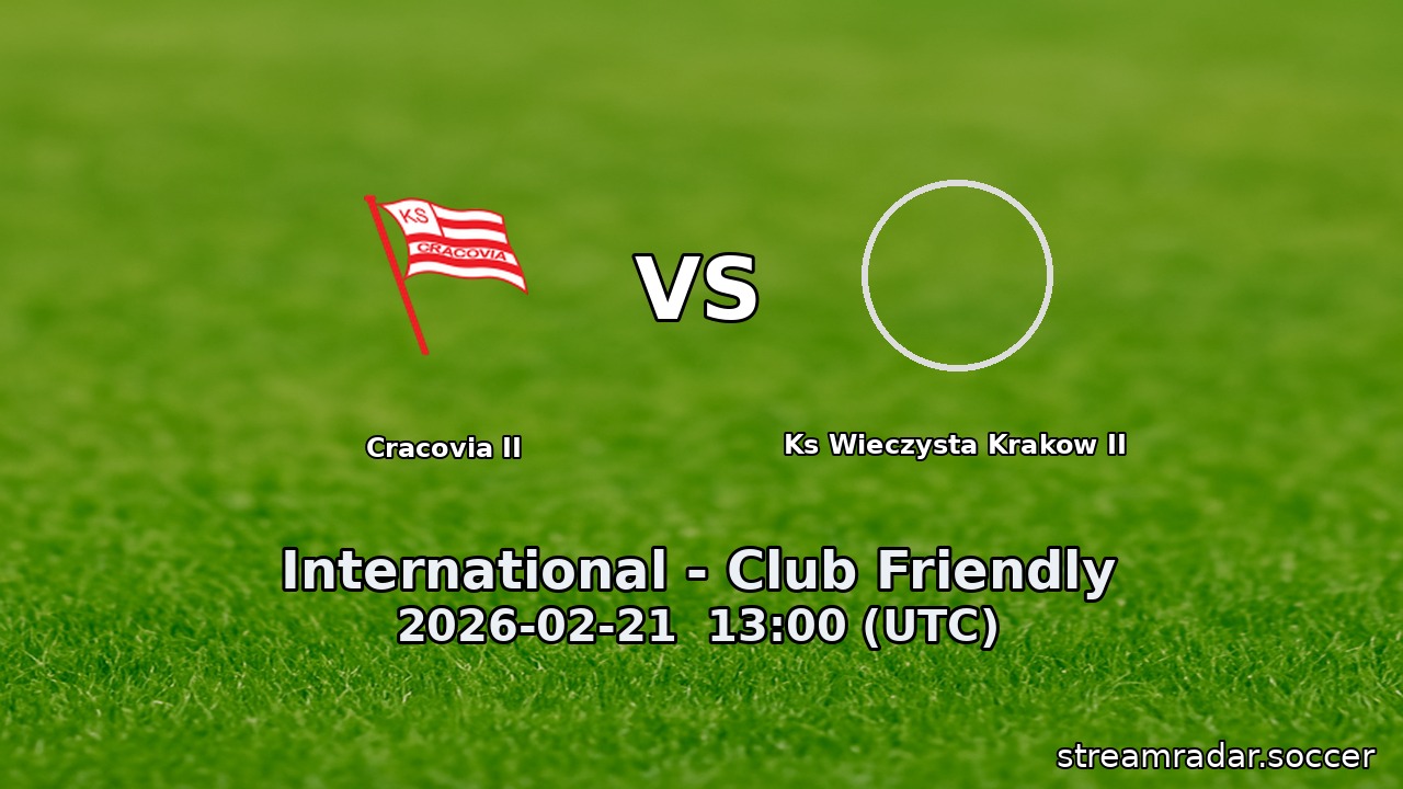 Cracovia II vs Ks Wieczysta Krakow II