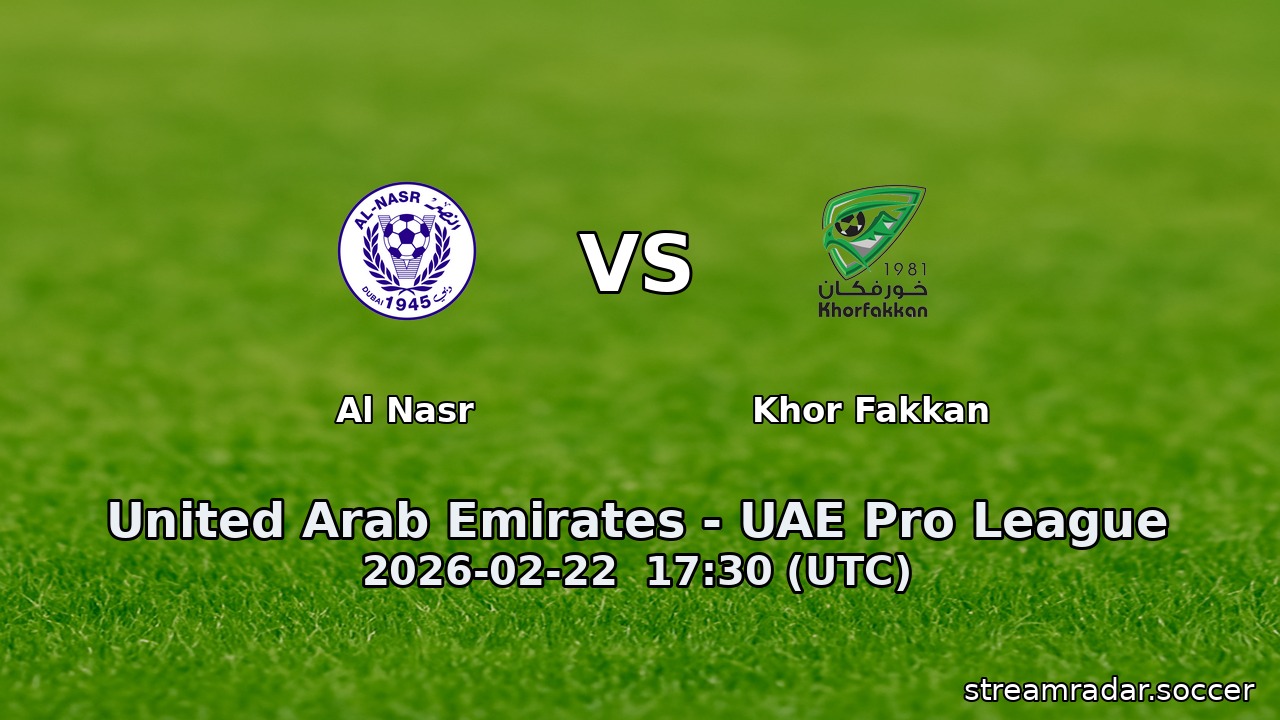 Al Nasr vs Khor Fakkan