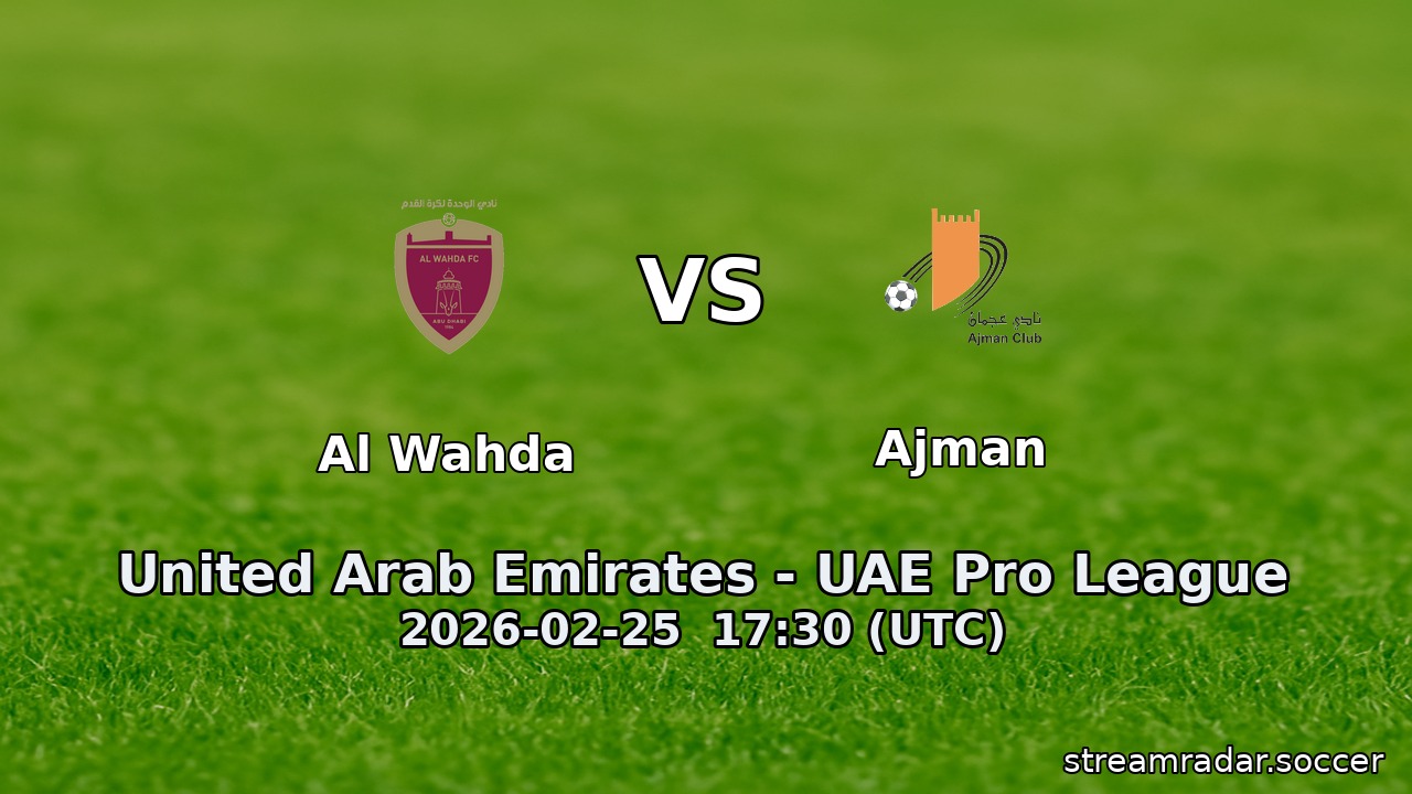 Al Wahda vs Ajman
