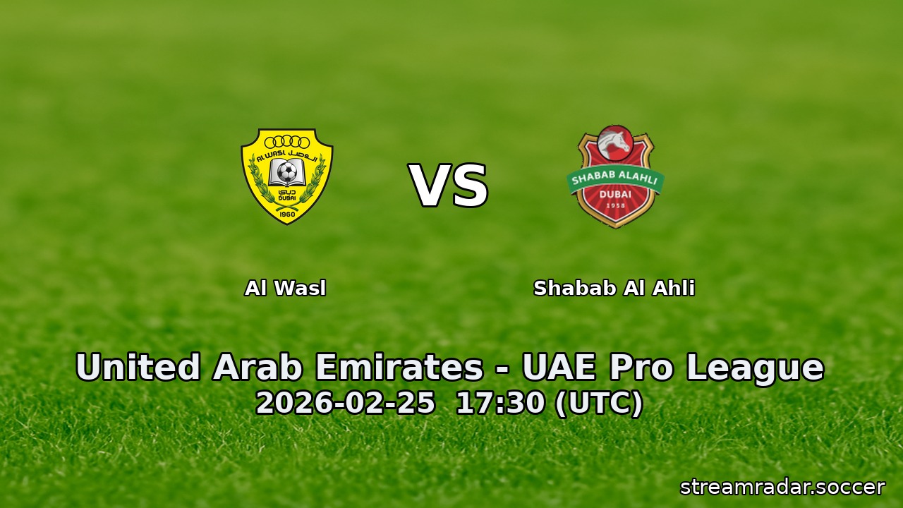 Al Wasl vs Shabab Al Ahli