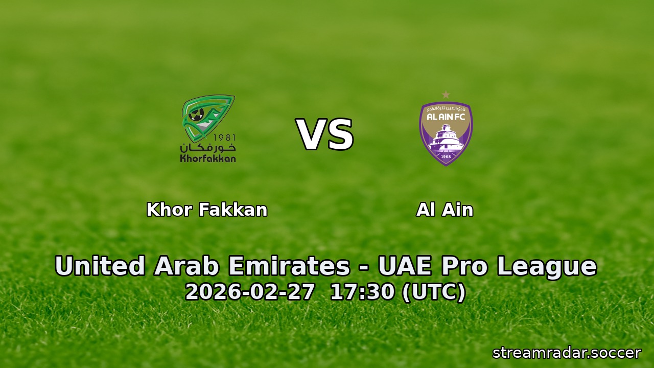 Khor Fakkan vs Al Ain
