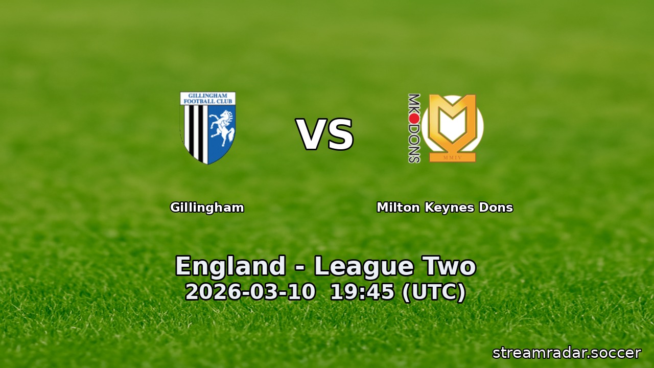 Gillingham vs Milton Keynes Dons