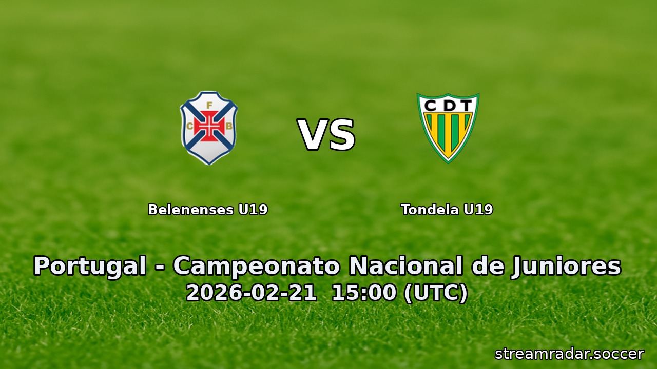 Belenenses U19 vs Tondela U19
