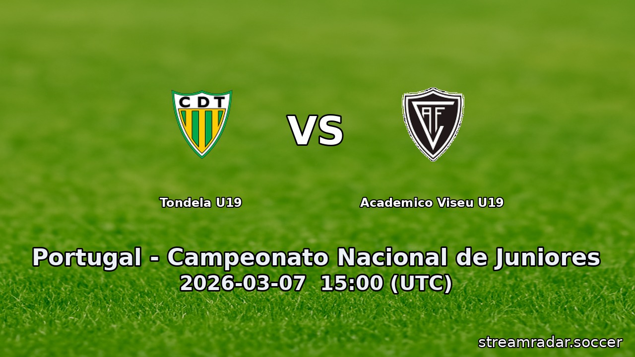 Tondela U19 vs Academico Viseu U19