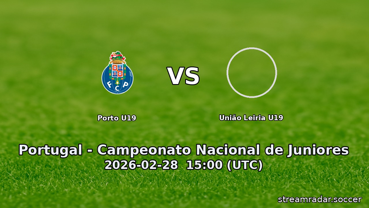 Porto U19 vs União Leiria U19