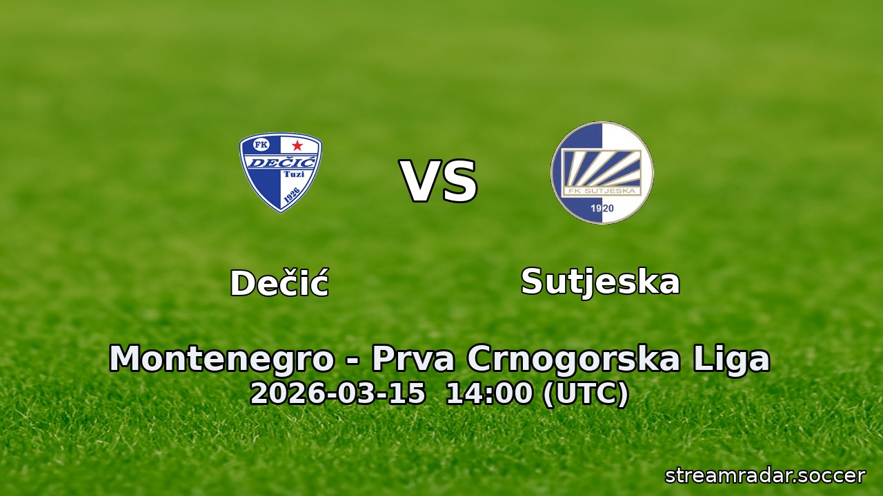 Dečić vs Sutjeska