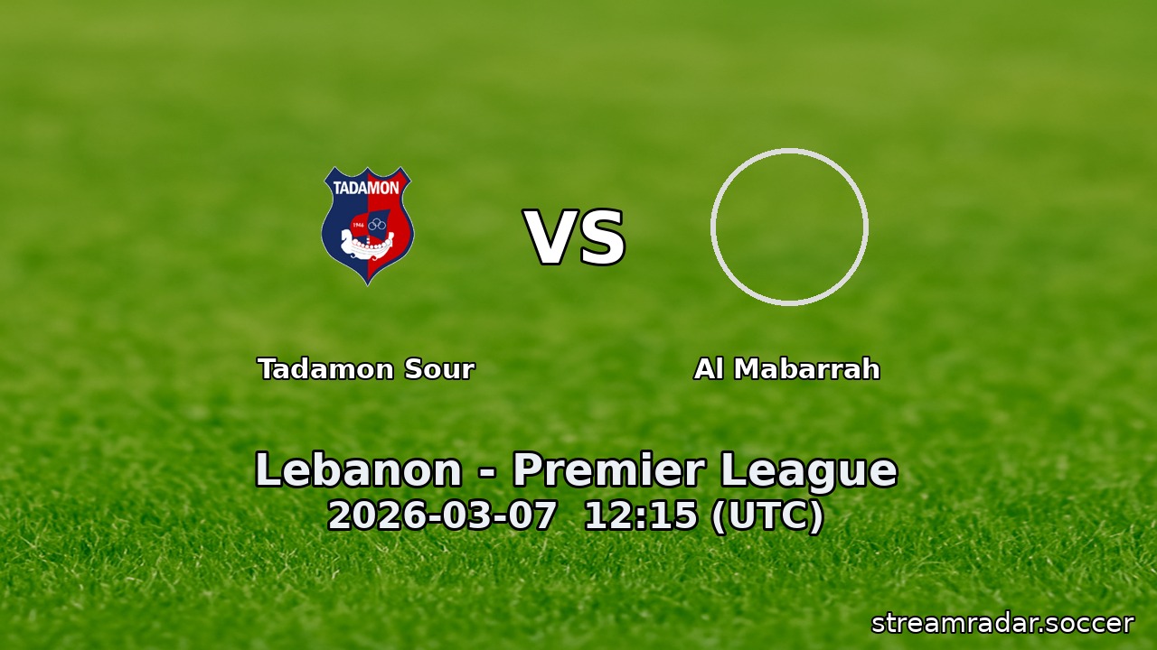 Tadamon Sour vs Al Mabarrah