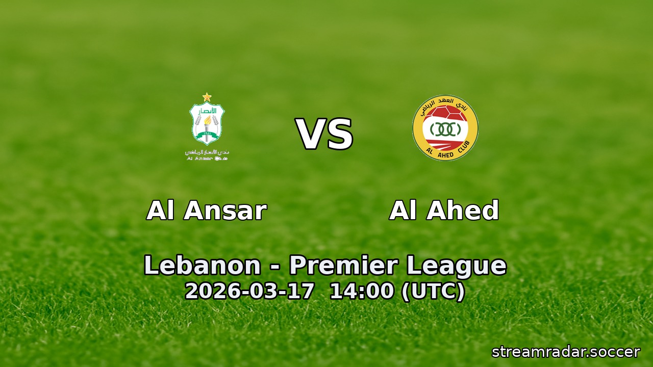 Al Ansar vs Al Ahed