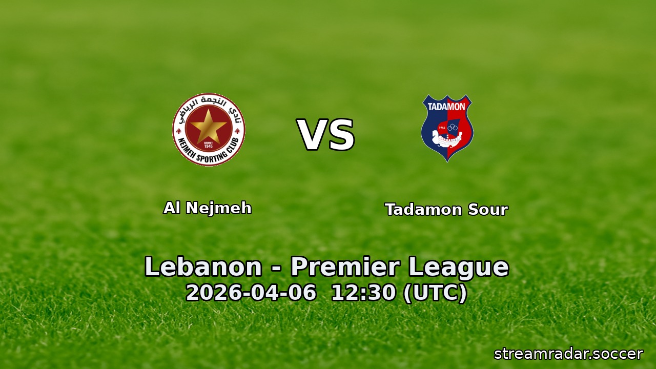 Al Nejmeh vs Tadamon Sour