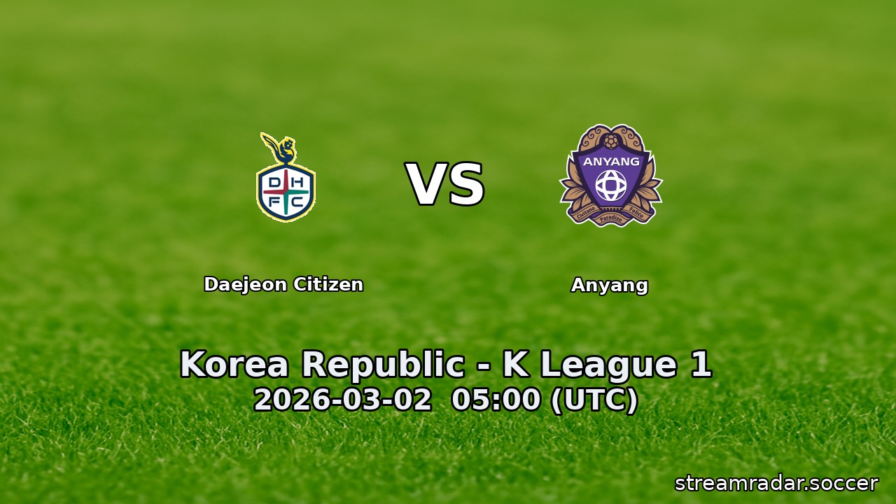 Daejeon Citizen vs Anyang