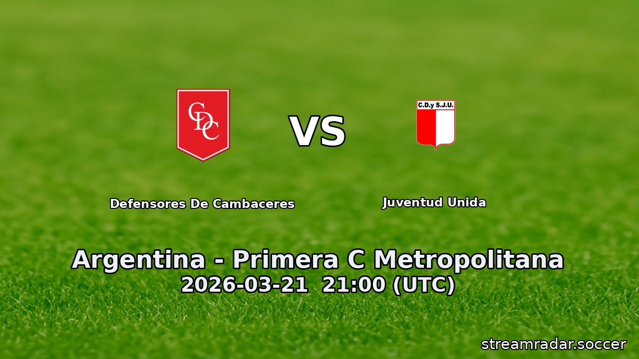 Defensores De Cambaceres vs Juventud Unida