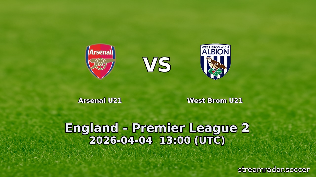 Arsenal U21 vs West Brom U21