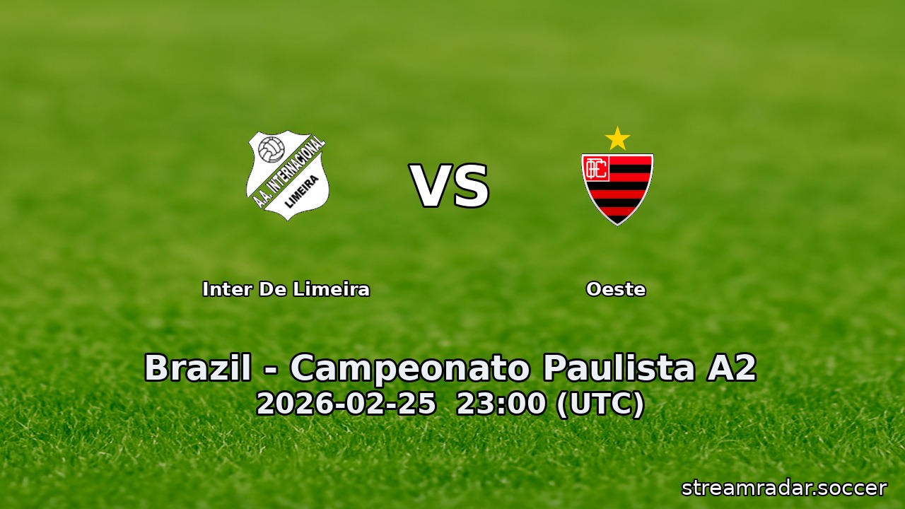 Inter De Limeira vs Oeste