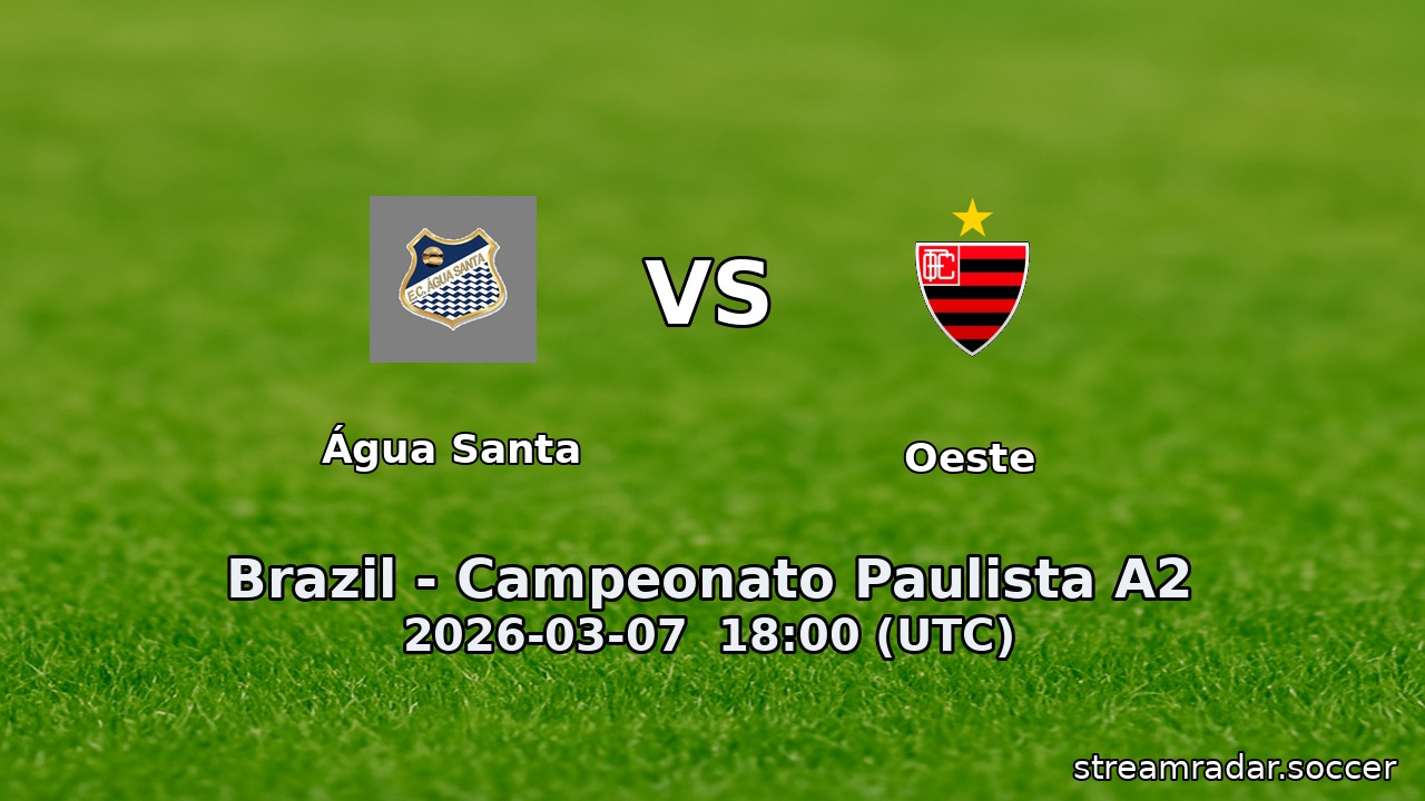 Água Santa vs Oeste