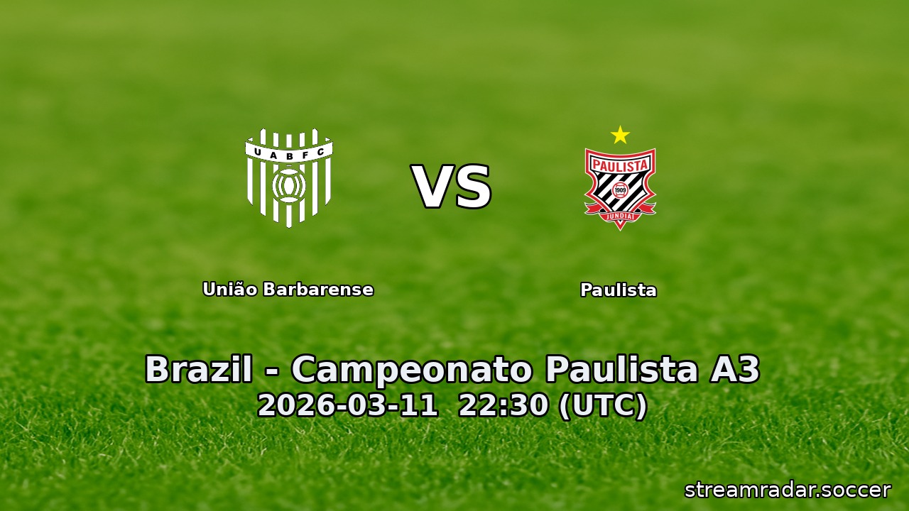 União Barbarense vs Paulista