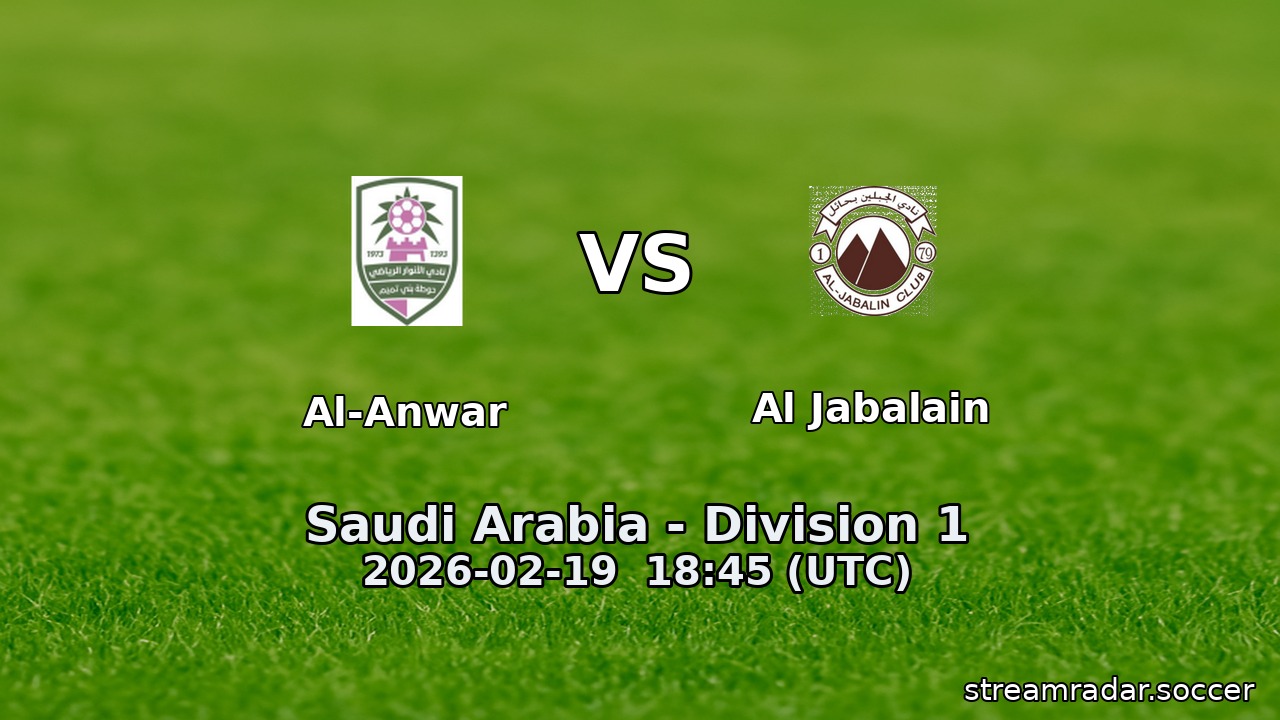 Al-Anwar vs Al Jabalain