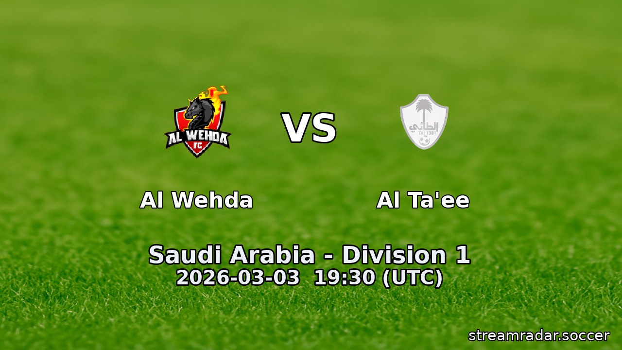 Al Wehda vs Al Ta'ee