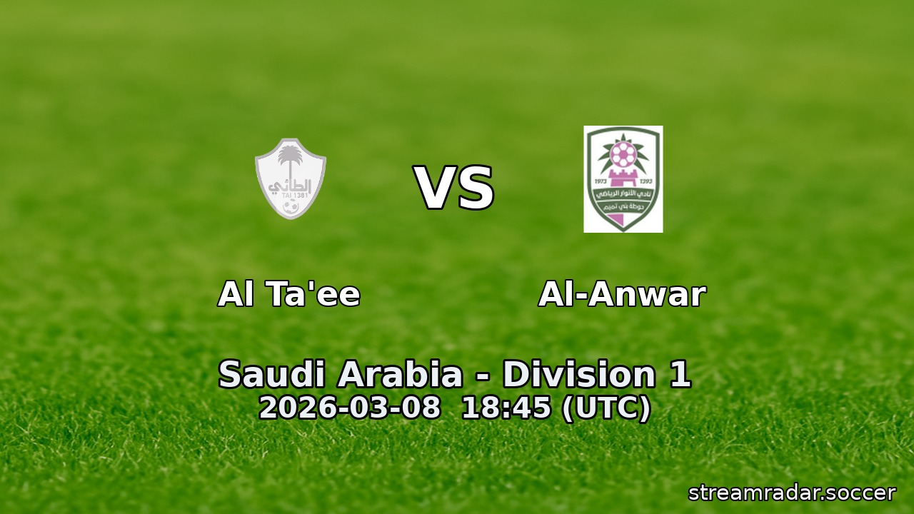 Al Ta'ee vs Al-Anwar