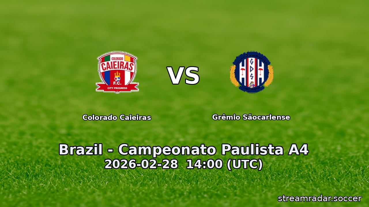 Colorado Caieiras vs Grêmio Sãocarlense