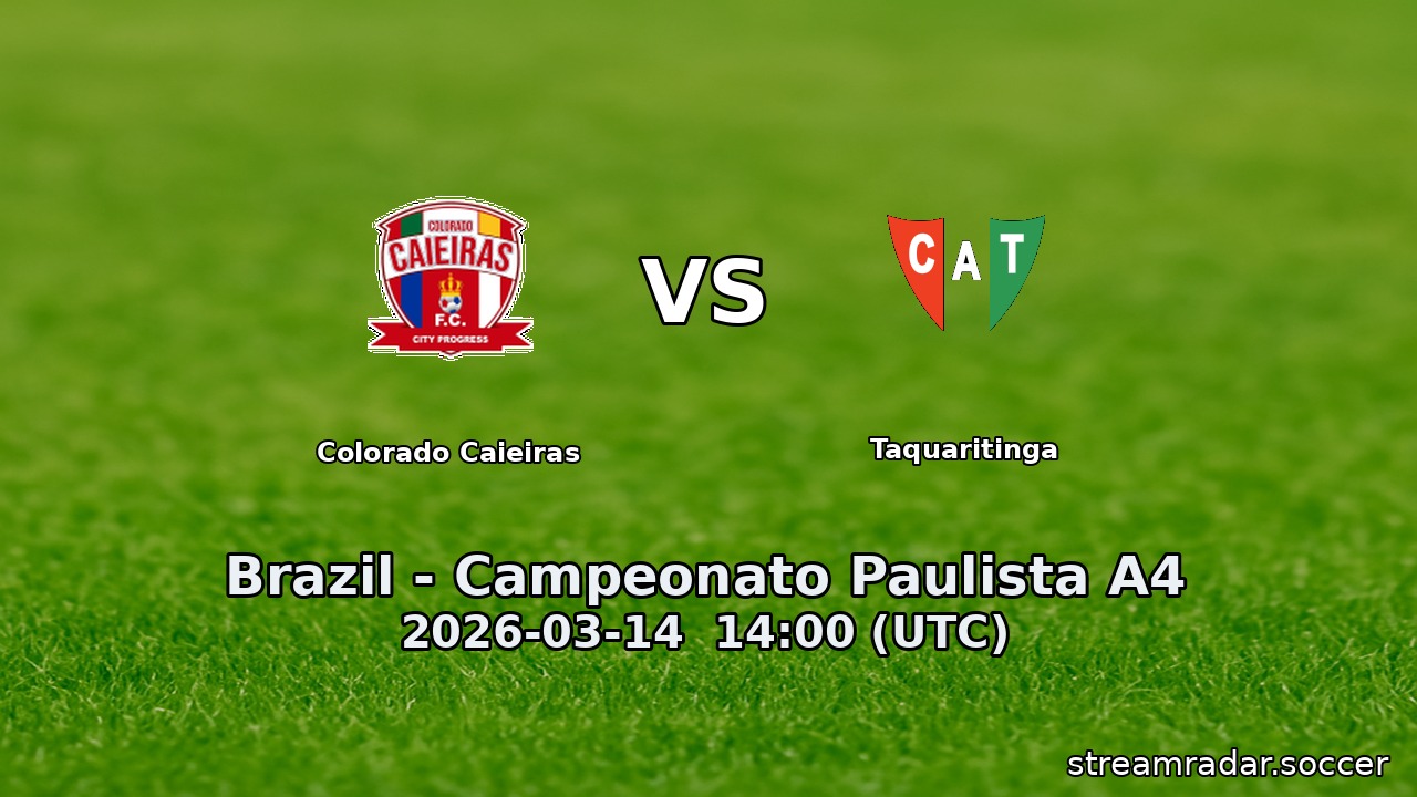 Colorado Caieiras vs Taquaritinga